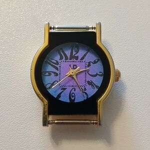 Vtg I.D. Women's Blue Purple Ombre Dial Analog Titanium Watch Case Japan Movt